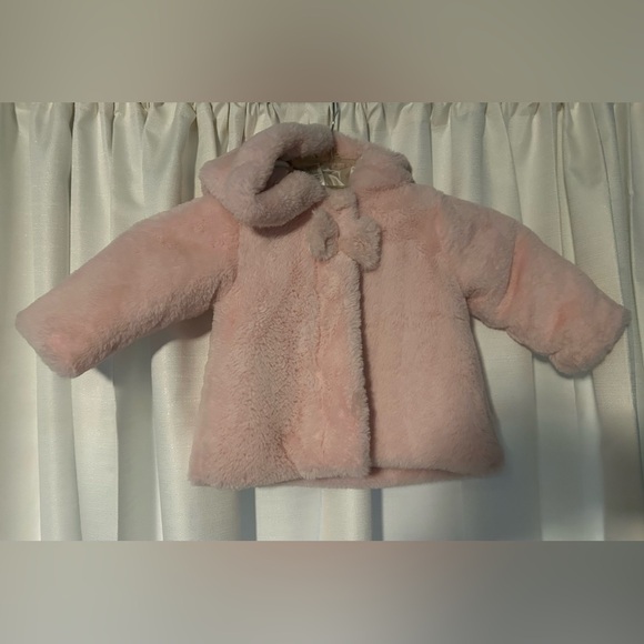 Little Me Pink Faux Fur Baby Coat - Picture 5 of 5